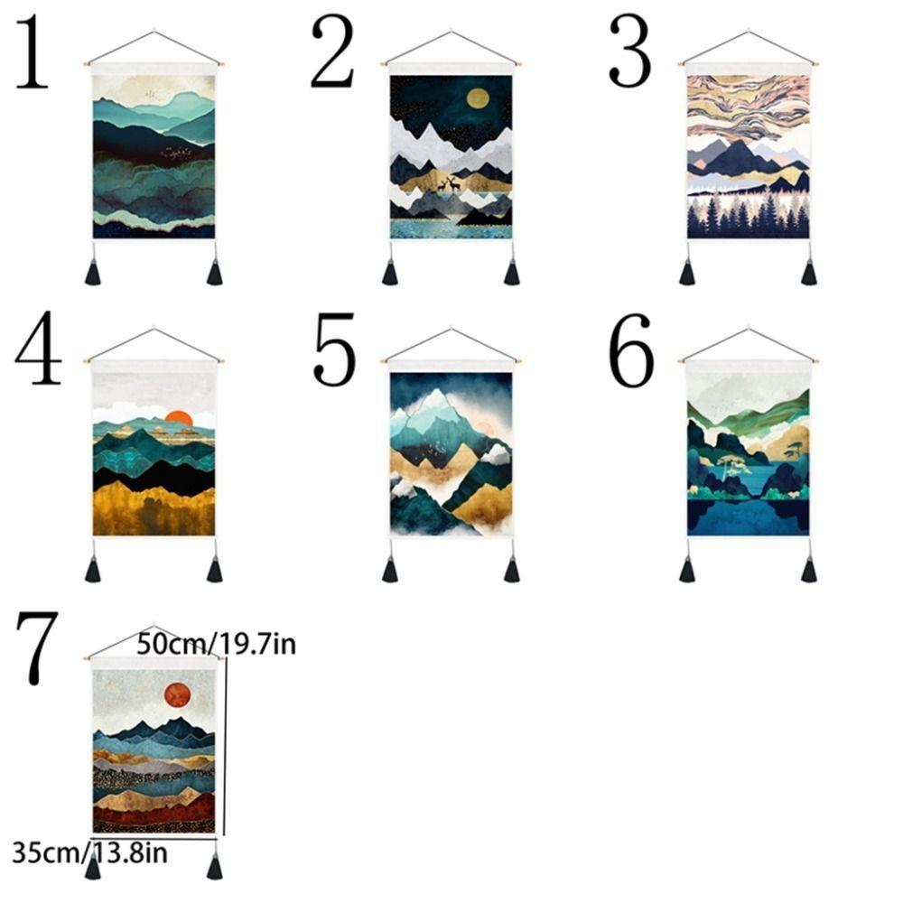 With Tassel Sunrise Landscape Tapestry Hanging Wall Poster  Home Decor