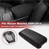 Fits 2009-2014 Nissan Maxima Center Console Lid Leather Armrest Cover Black