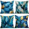 Abstract Turquoise Leaf Cushions Pillowcase Polyester Cushion Cover Throw Pillow Pillowcover Home Car Sofa Decor