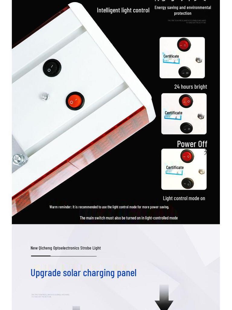 Dual-Sided LED Strobe Traffic Warning Light for Road Construction (Red & Blue)