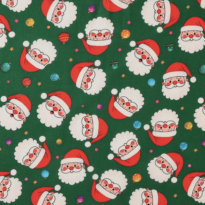 0.5m/1m/5m Cartoon Christmas Printed Fabric for Tablecloths, Curtains,Christmas Decorative Cloth, Handmade DIY Sewing Fabrics