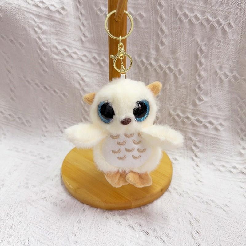 Cute Owl Plush Doll With Short Plush Material For Backpack Charm And Collectible