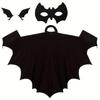 New Halloween Bat Sleeve Cape Catwoman Black Cape with Eye Mask Children's Performance Props Bat Cape