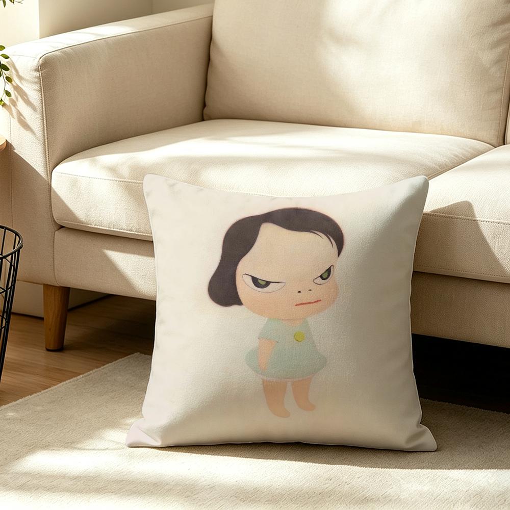 Yyoshitomo Nara Ddoll Cushion Cover Breathable Short Plush Pillow Case Wrinkleresistant Machinewashable For Easy Care