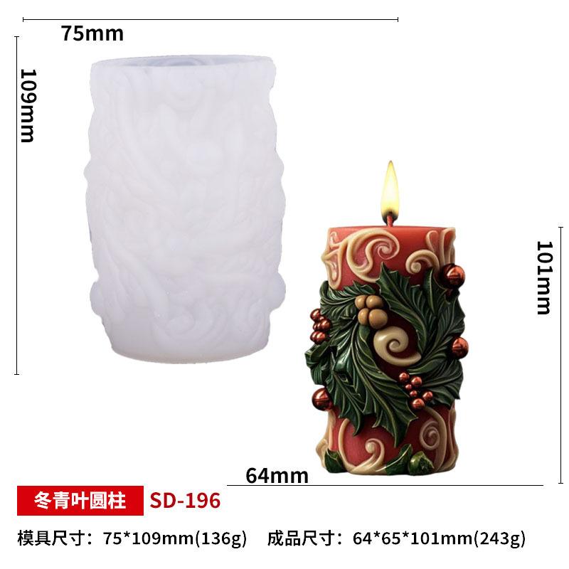 Christmas Scented Candle Silicone Mold DIY Cylinder Candle Making Aroma Gift Set