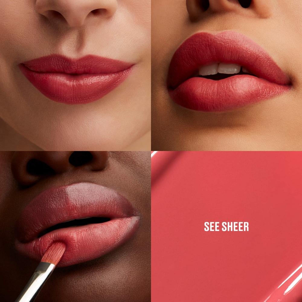 Mac Cosmetics LustreGlass Sheer Shine HydratinG 8hr Lipstick 0.1 Oz 3.5 G See Sheer Grapefruit Pink
