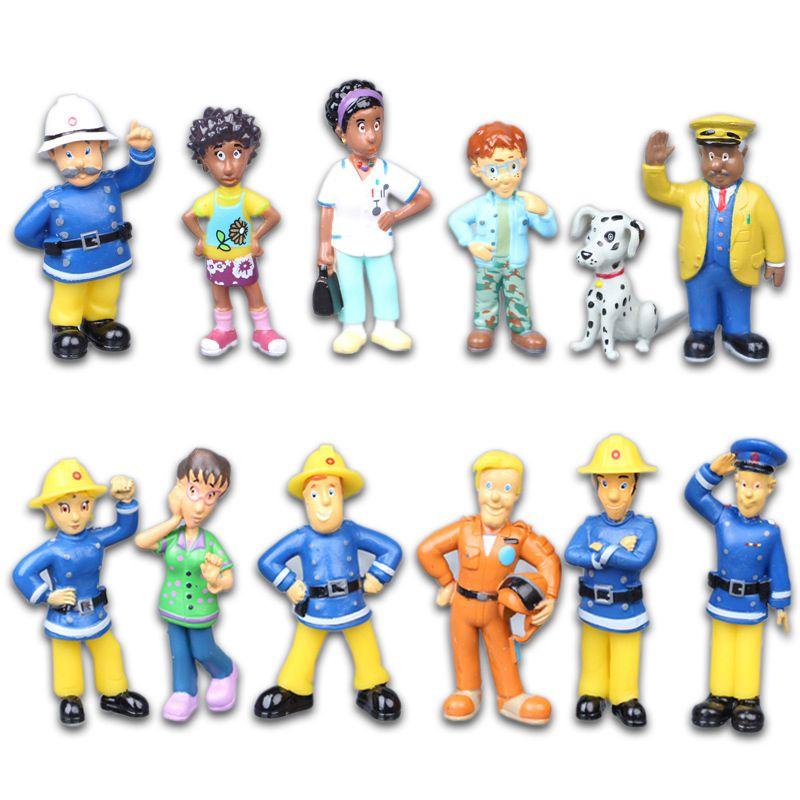 

Charming 12pcs Cartoon Fireman Sam Mini Models For Enthusiastic Collectors And Decorators 3-6cm
