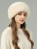 Mink Hair Hat Female Korean Version Winter New Rabbit Hair Blended Knitted Hat Temperament Headband Hat Showing Face Small Fur Hat