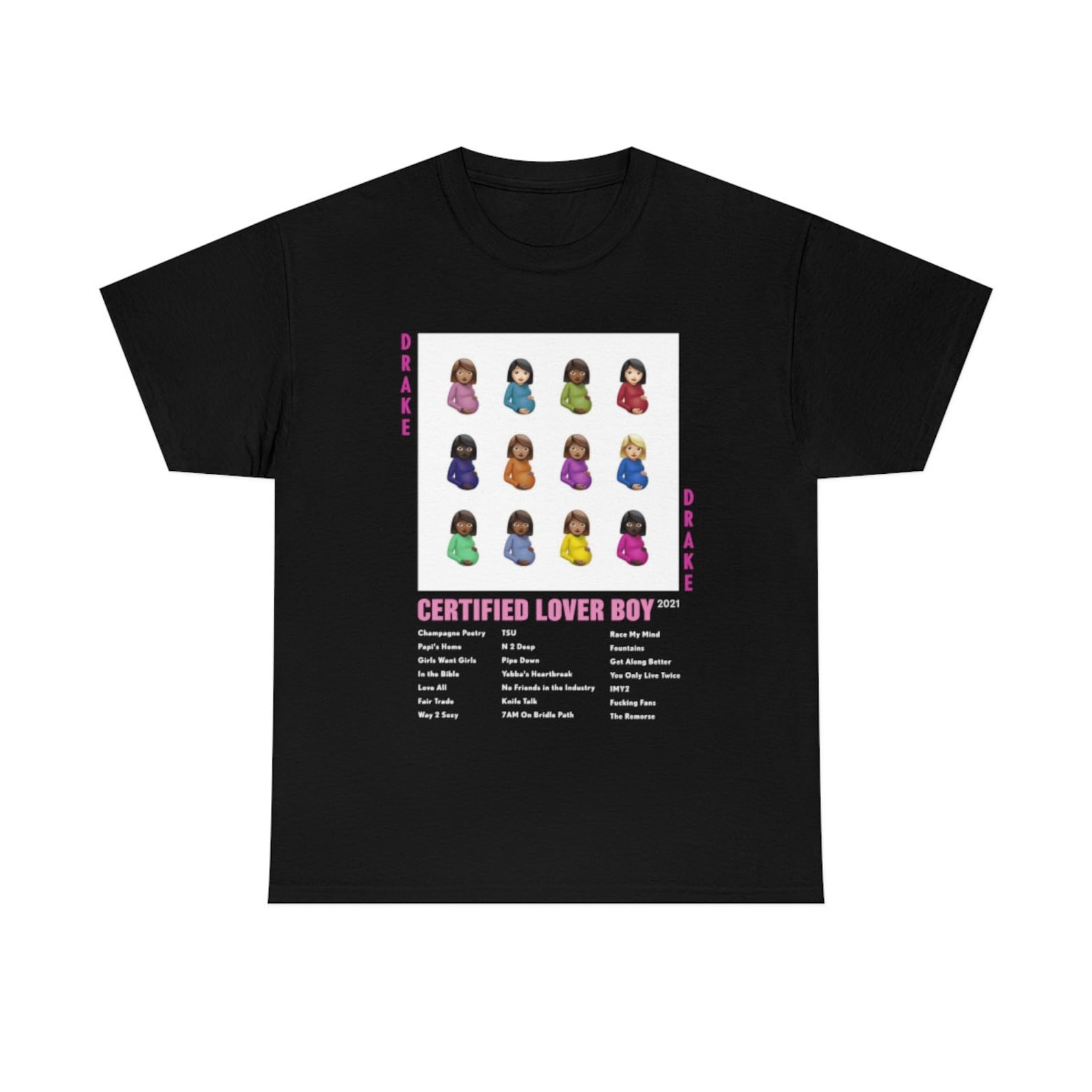 Drake Certified Lover Boy T-Shirt | Rap Tee | Short-Sleeve Unisex Black Vintage Style Drake CLB Graphic T-Shirt M