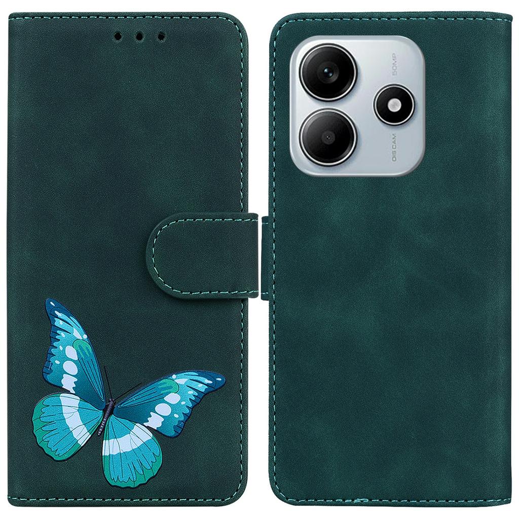 For Xiaomi Redmi Note 14 5G Stand Case PU Leather Phone Cover Butterfly Printed