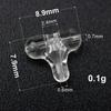 30PCS Transparent Clear Oval Double Cross Hole Beads Fishing Beads Sabiki Rig 3 Way Connector Fishing Accessories Cross Bead