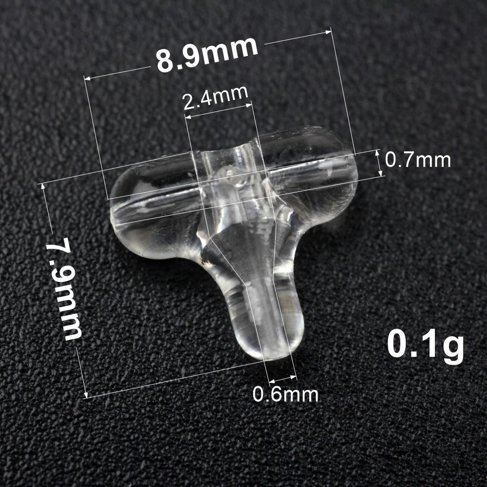 30PCS Transparent Clear Oval Double Cross Hole Beads Fishing Beads Sabiki Rig 3 Way Connector Fishing Accessories Cross Bead