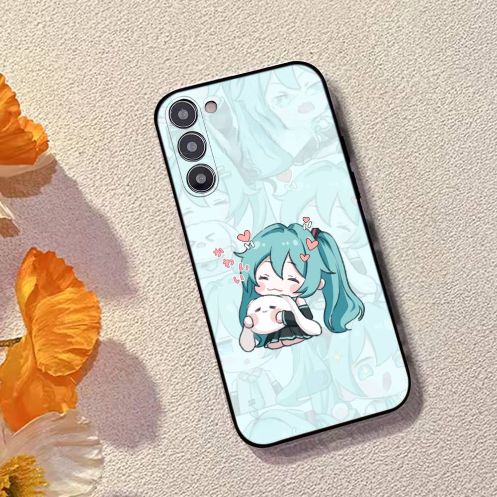 Cartoon Anime  H-Hatsunes MIku Phone Case Black Silicone Soft For Samsung Galaxy A73,A72,A71,A70,A53,A52,A51