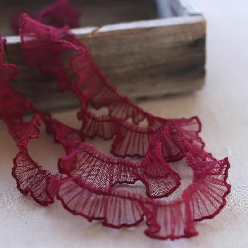Fine Pleated 8-color Ruffled Lace DIY Children's Wear Collar Cuff Hand Doll Clothes Making Hat Home Textile Trim Sewing Material