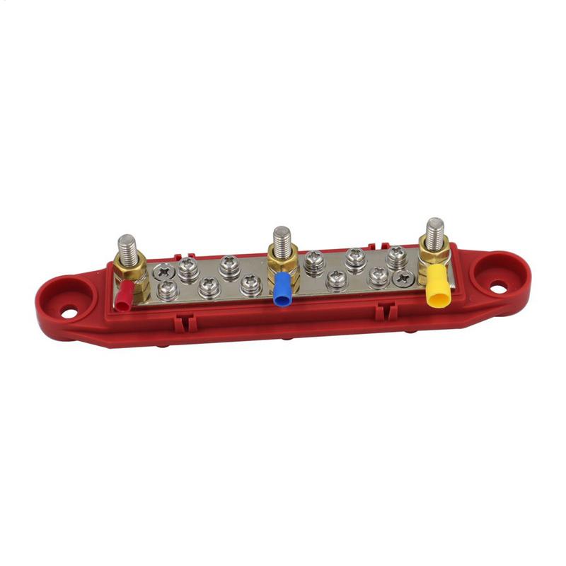 Power Distribution Block Bus Bar 48V DC 150A Battery Busbar Terminal Set Stable Current Electrical Supplies for Solar Wiring