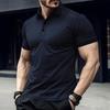 Popular European and American Instagram Men's Casual POLO Shirt  Summer New Amazon Men's Button Henley Polo