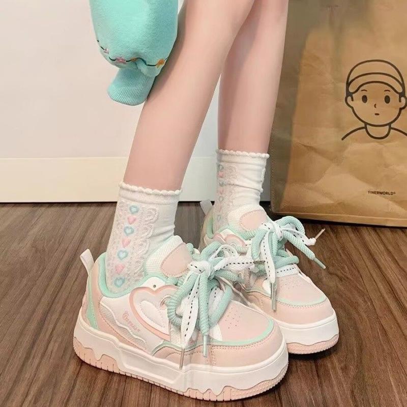 

Popular thick baseplate shoes women s 2025 new autumn versatile shoes women s shoes niche super fire dopamine white shoes 40 розовый