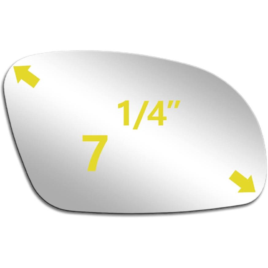 BOOLEE Mirror Glass Right Passenger Side Replacement fit for 2001 2002 2003 2004 2005 2006 2007 2008 2009 2010 VW Volkswagen Beetle RH With Adhesives