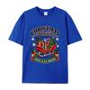 Women's Christmas Wonderland Graphic T Shirt Santa Sleigh Tree Gift Print Casual Short Sleeve Crew Neck Holiday Tee