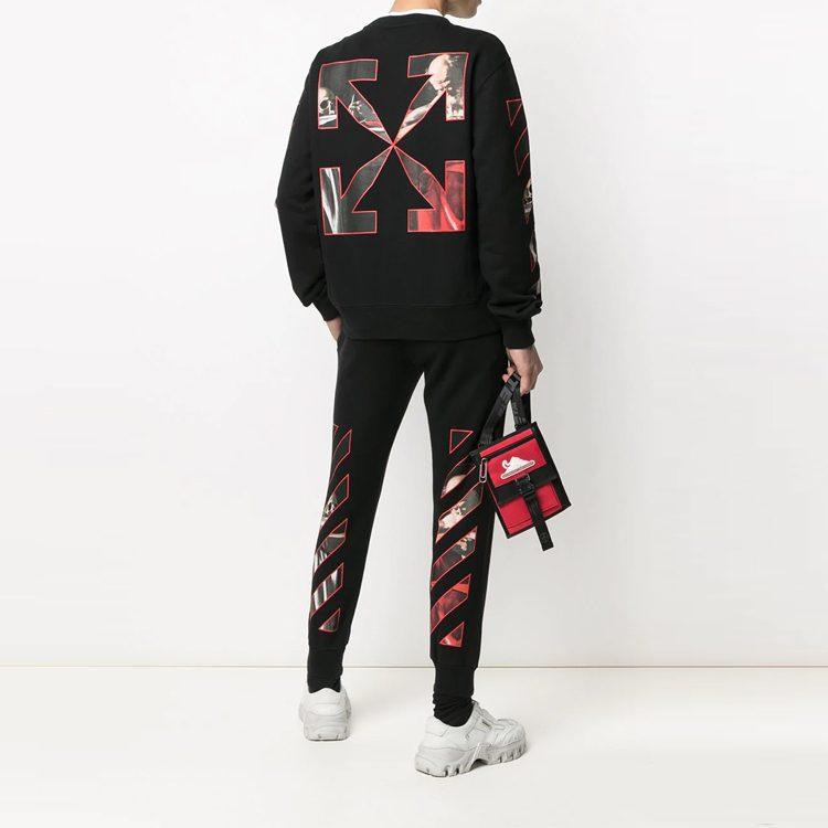 OFF WHITE SS21 Sweatshirts Unisex Black Crew Neck Moderate Regular OMBA025R21FLE0051025