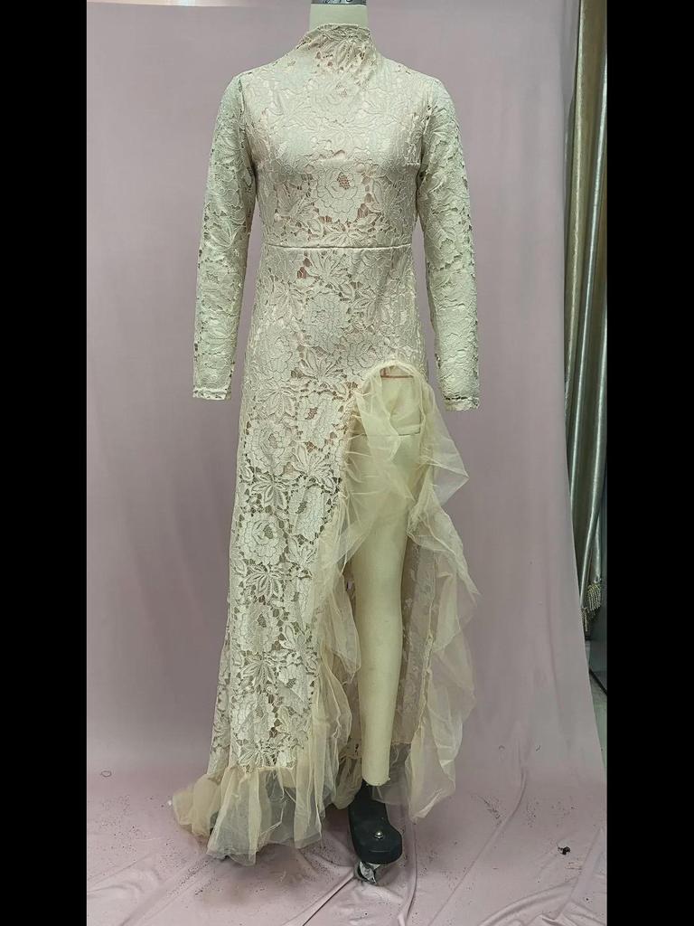 Goldenes Fischschwanz-Abendkleid für Damen – 2025 Neuer eleganter Herbst/Winter-Bankettstil