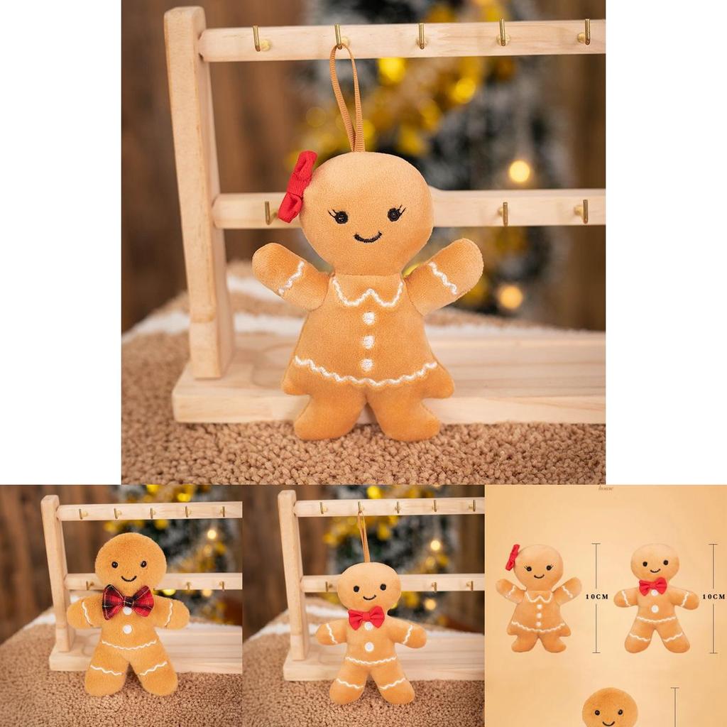 Entzückender Lebkuchenmann Plüsch Schlüsselanhänger Weichspielzeug Für Weihnachtsgeschenk Und Dekoration