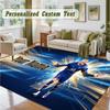 Crystal Velvet Square Rug Custom NameKylian Mbappe Pattern Non Slip Home Floor Decor Rug