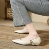 Fashion 2024 Brand Elegant Woman Versatile Pointed Toe Shoes Fashion Shallow Mouth Mary Janes Casual Flats Female Flat Shoes
