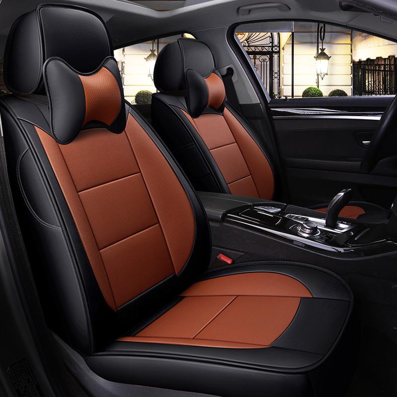 CSL Bamboo Charcoal & Genuine Leather Custom Full Wrap Car Seat Cover Cushion