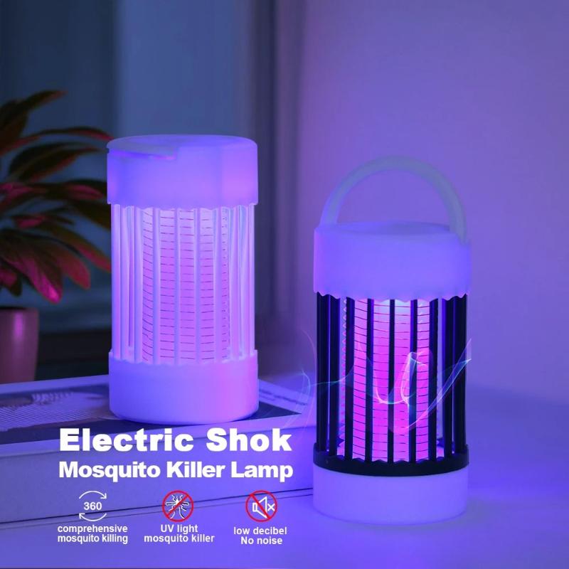Portable UV Mosquito Killer Lamp Electric Bug Zapper USB Rechargeable Fly Swatter Insect Trap for Camping Summer
