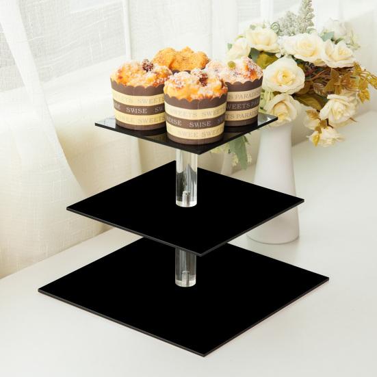 Set Three Layer Cake Stand Reusable Acrylic Gourmet Cake Dessert Display  Plate – buy at low prices in the Joom online store