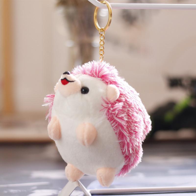 Adorable Hedgehog Plush Toy Soft Stuffed Keychain Doll Cute Small Animal Gift