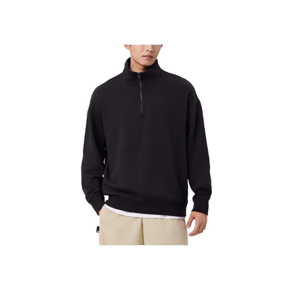 Puma Retro Sports Casual Half-Zip Fleece Sweatshirt Unisex Sweatshirt Black 632293-01
