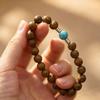Exquisite Carving Bracelet: Agarwood, Imitation Beeswax, Turquoise & Hetian Jade