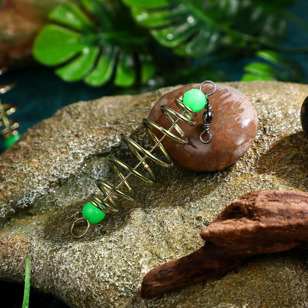 12PCS Luminous Carp Fishing Feeder, Bait Thrower, Fishing Feeder Bait Cage, Lures Cage Basket Minnow Baits