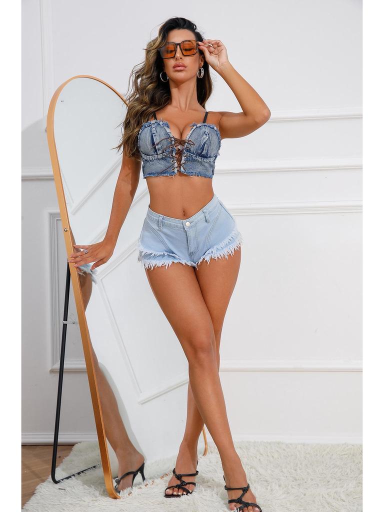 High Waist Summer Casual Cake Style Women's Denim Shorts