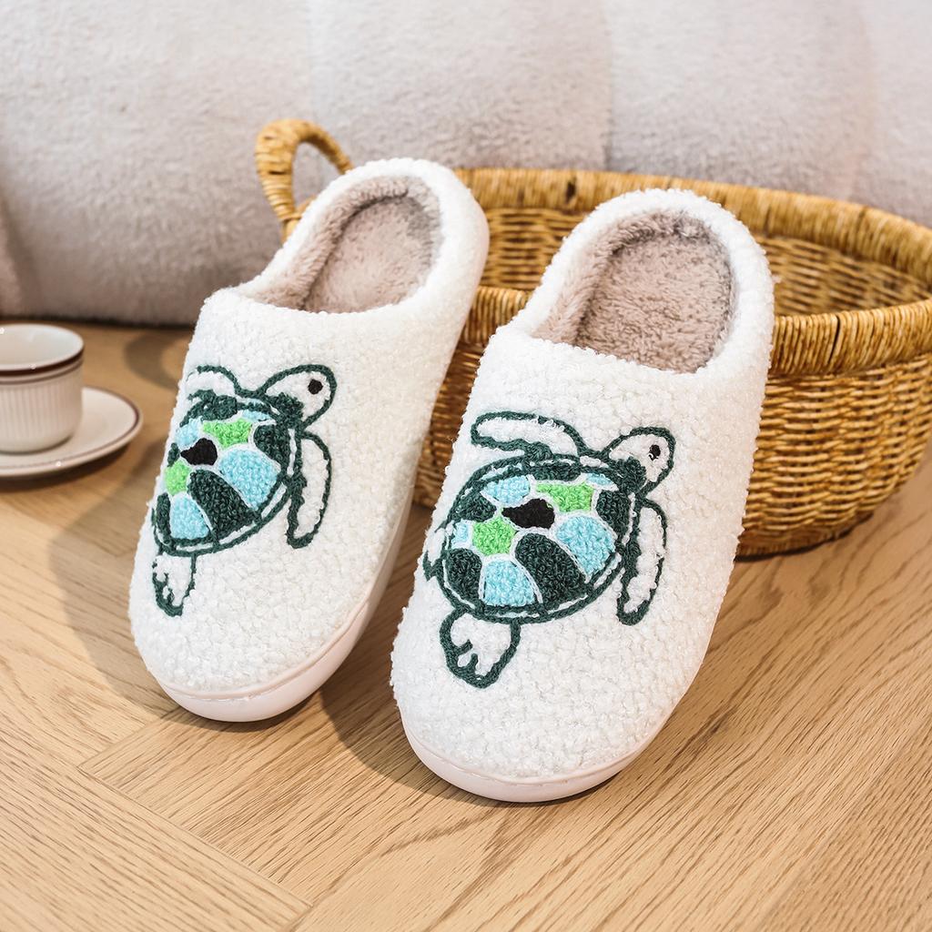 Fashion Smile PoP Cute Women Slippers Indoor Fuzzy Women House Slippers Classic Cartoon Casual Home Shoes Warm Bedroom Animals Shoes