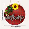 3pcs Christmas Decorations Plaid Fabric Stickers, Fabric Wooden Door Sign Door Hangers, Christmas Tree Decorations Christmas Hangers-Merry Christmas!