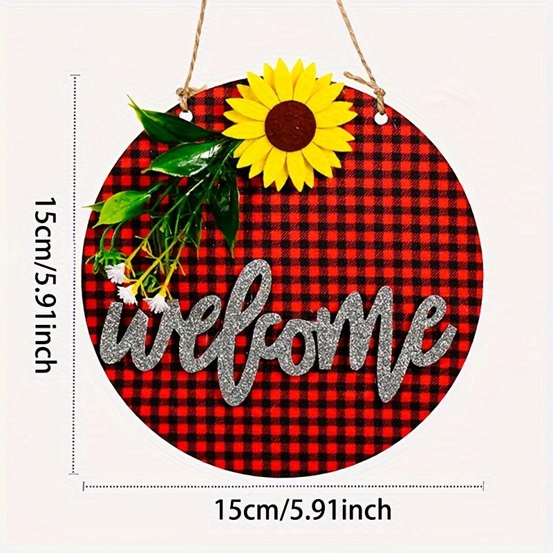 3pcs Christmas Decorations Plaid Fabric Stickers, Fabric Wooden Door Sign Door Hangers, Christmas Tree Decorations Christmas Hangers-Merry Christmas!