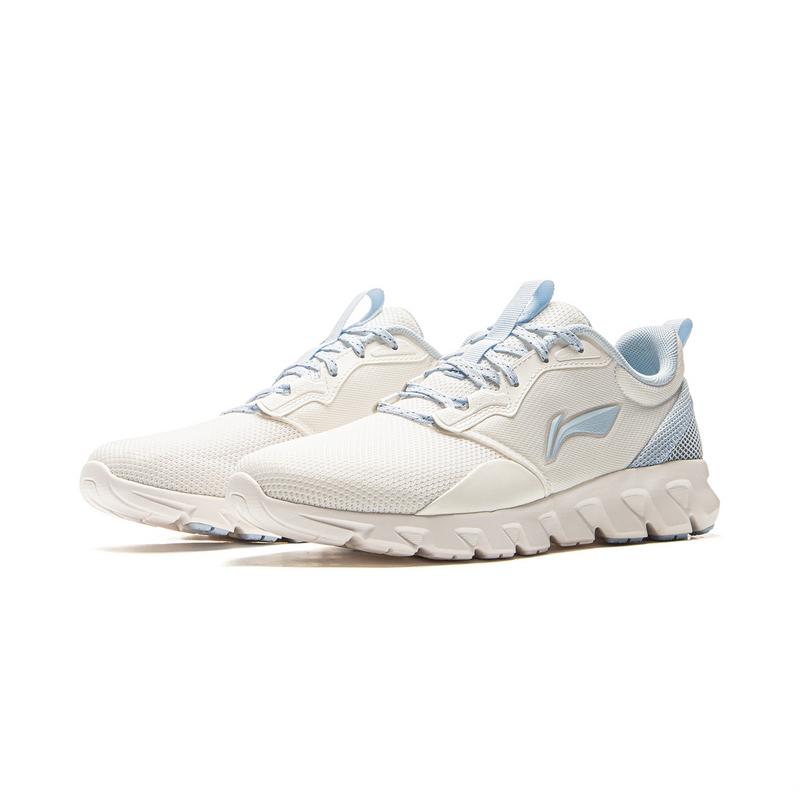 LiNing Minimalist Versatile Shock Absorbing Breathable Low Top Casual Running Shoes Women sneaker Cloud-White ARSV078-3