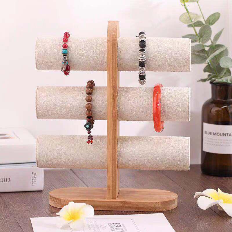 Bamboo Three-Tier Bracelet and Watch Display Stand бамбука
