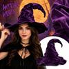 Witch Hat for Halloween with Crushed Velvet and Design