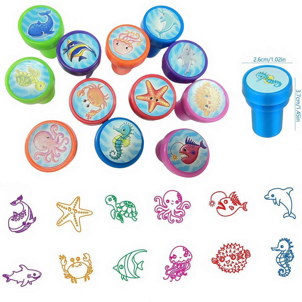 Ocean Animal Stamp Party Favors Whales Sharks Dolphins Seal Stamps For Kids Birthday Party Gifts Baby Shower Marine Animal Stamp