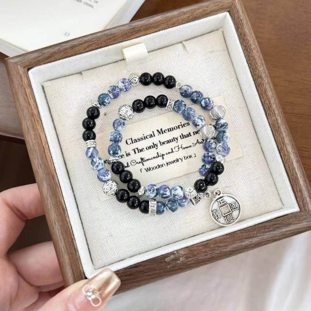 Retro Chinesische Tinte Perlenarmband - Dark Trend Geschenk für Männer