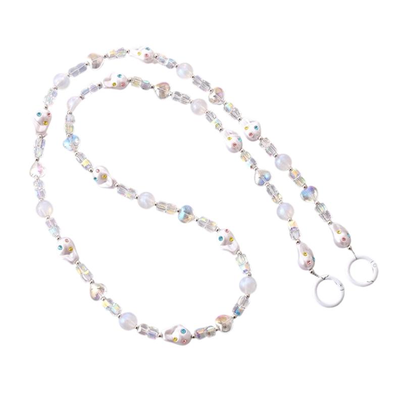 Flower Beaded Phone Lanyard Phone Chain Phone Strap Phone Case Keychain Beads Texture Suitable for Daily and Party Wear