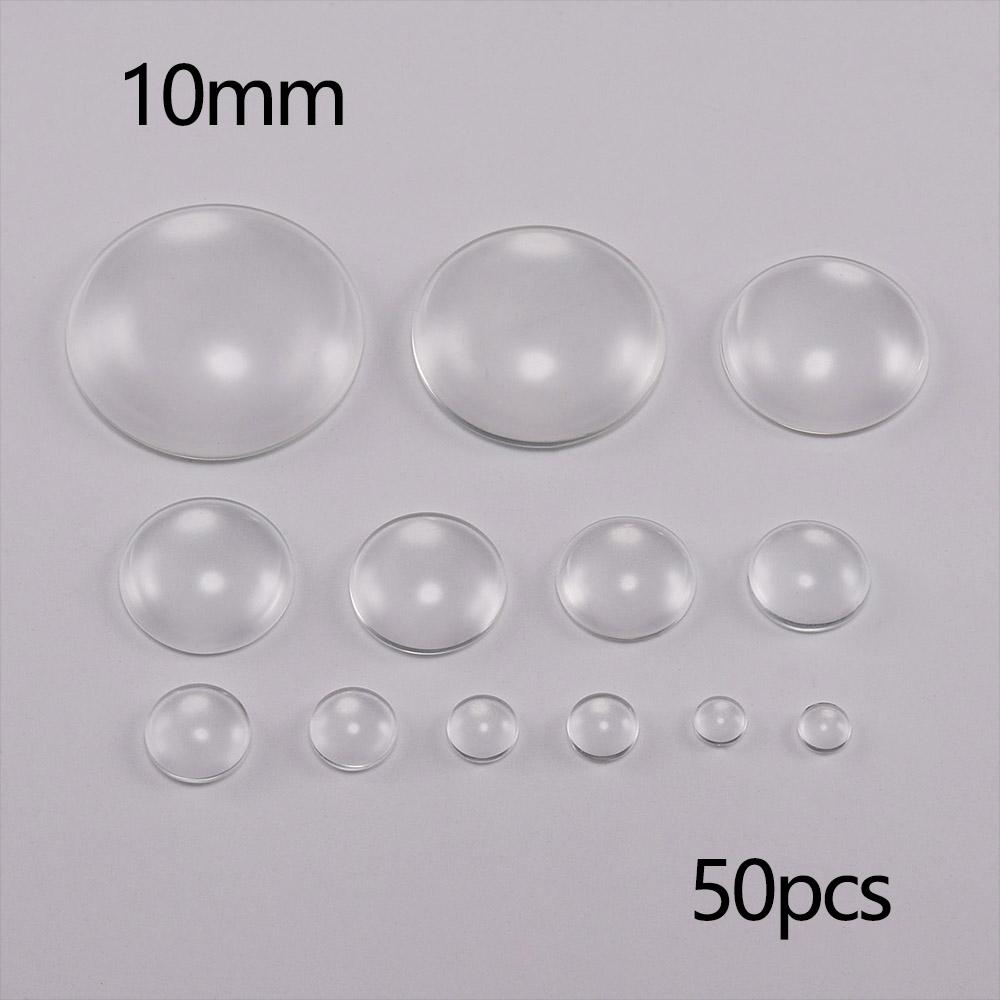 5-50Pcs/lot Transparent Round Oval Square Heart Glass Cabochon Cabochon Cameo Tray Settings For DIY Jewelry Making Supplies