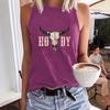 American Style Cow Pattern Women's Loose Tank Top