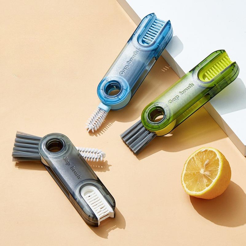 T Three-in-one U-shaped Cup Mouth Brush, Bottle Thermos Cup, Cleaning Brush, Household Groove Gap Cleaning Brush, Rotatable Cleaning