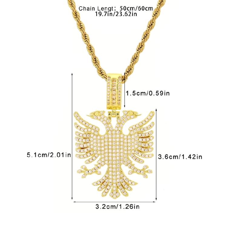 Elegant Albania Accipiter Statement Necklace With Full Zircon Embellishment Men Women Jewelry Piece