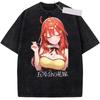 Unisex Summer Casual Washed Short‑sleeve T‑shirt Top of Nakano Ichika from The Quintessential Quintuplets Anime